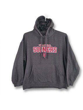 Mens Knights Apparel Charcoal Oklahoma Sooners Pullover Hoodie Sweatshirt 2XL